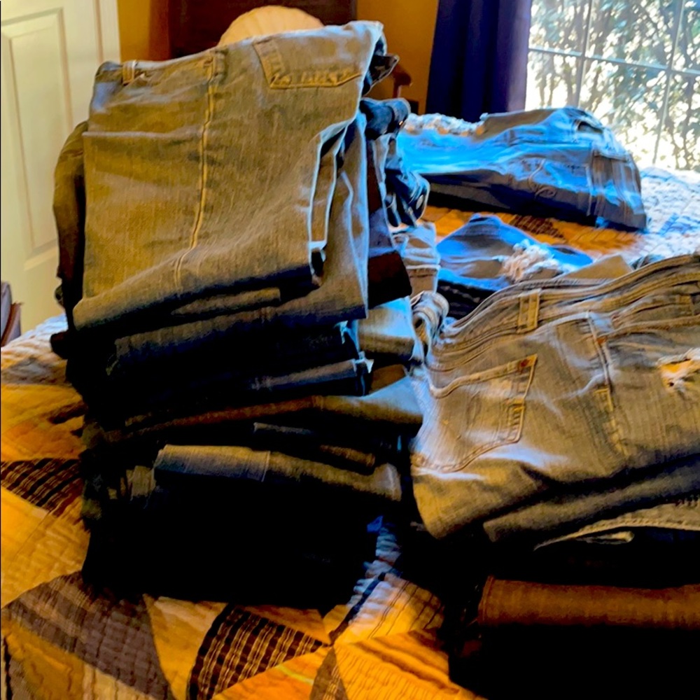 50 pair of jeans ...Miss me true religion Joes etc